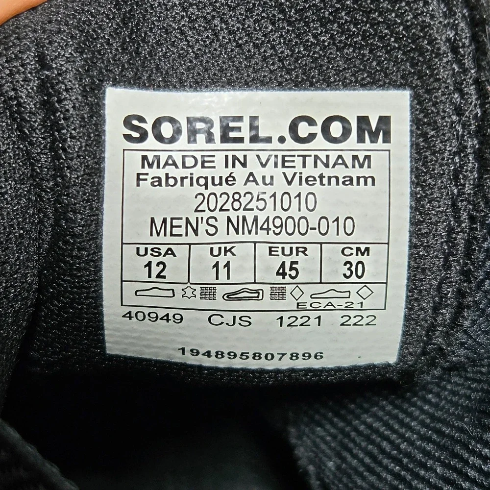 Sorel Mens Caribou Chelsea Boots Black Suede Waterproof NM4900-010 Size 12